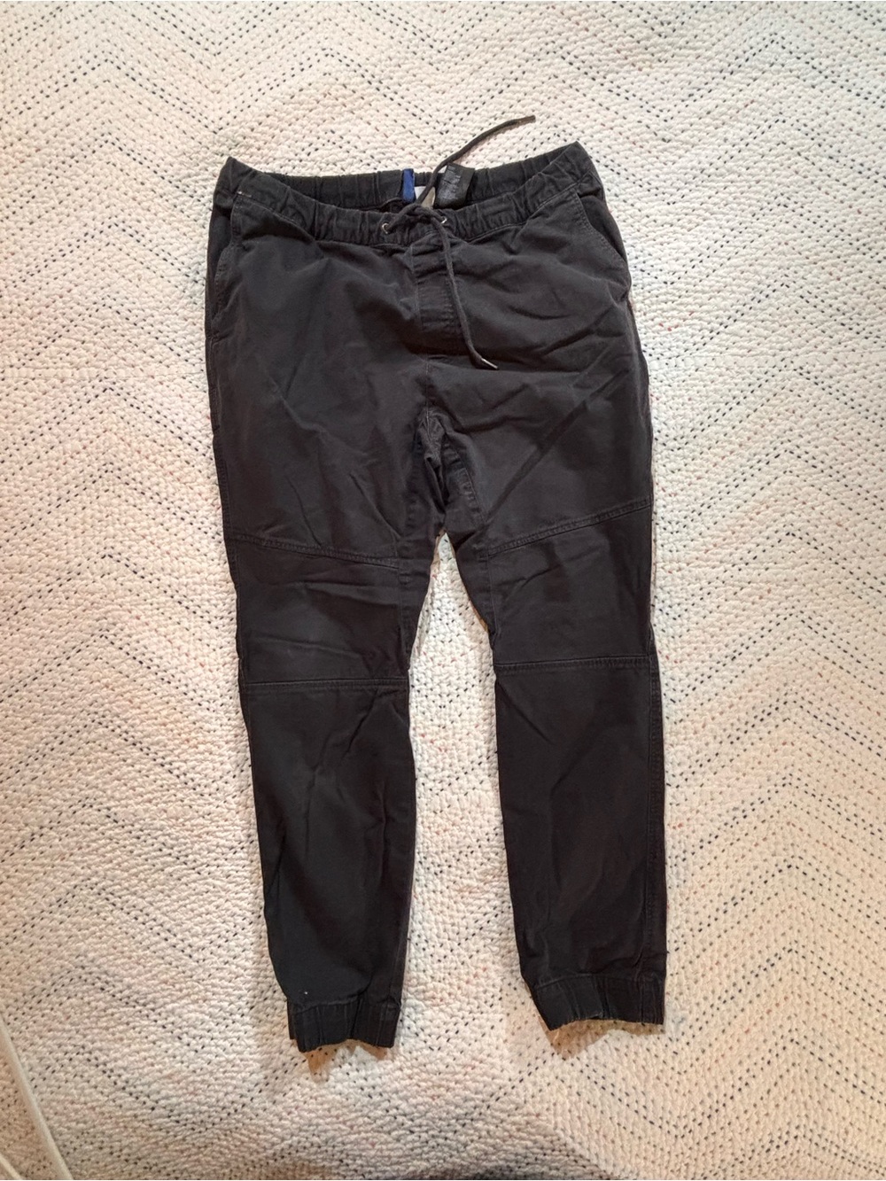 Divided Black Men's Sweatpants with Drawstring Waist